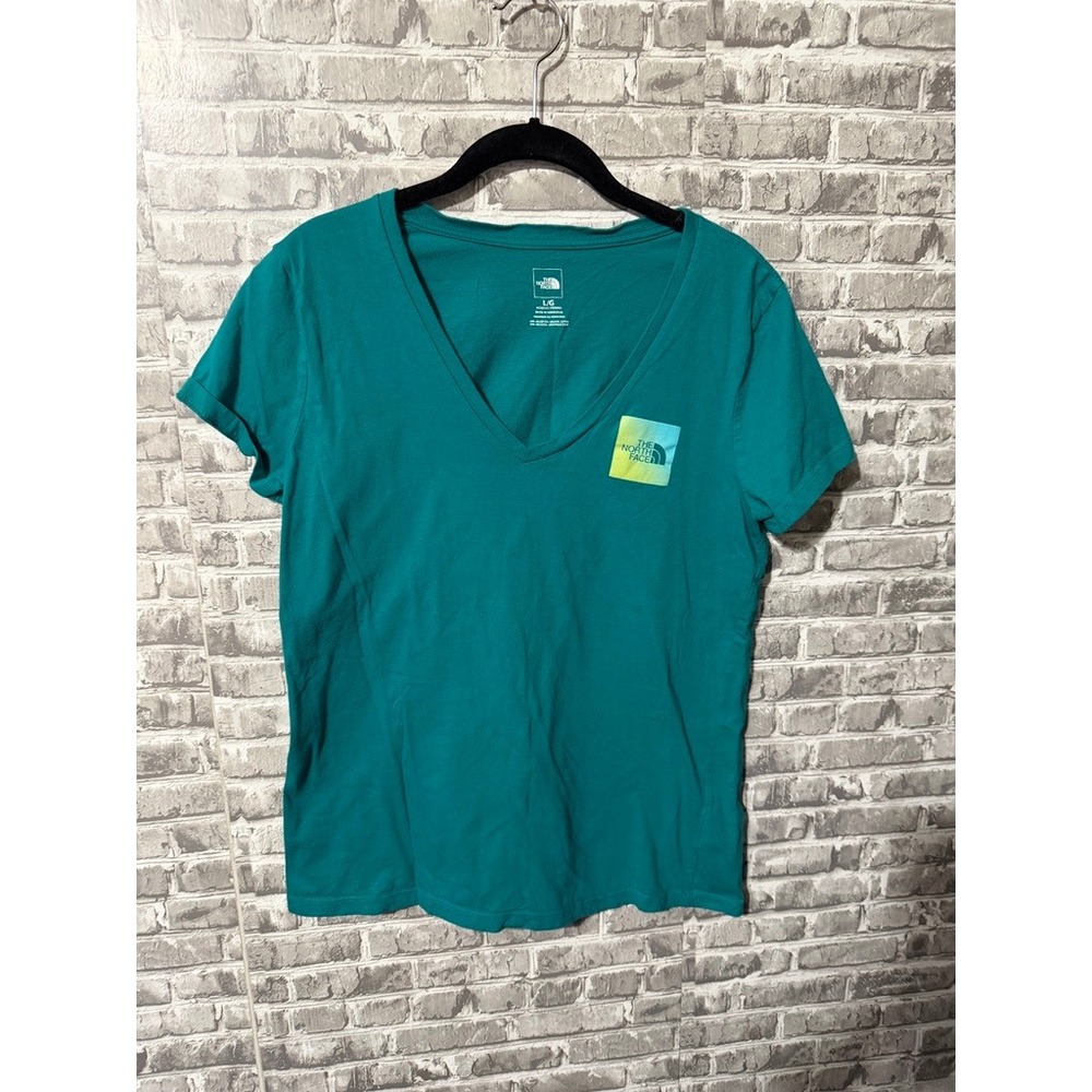 Teal‎ North Face V neck Tee